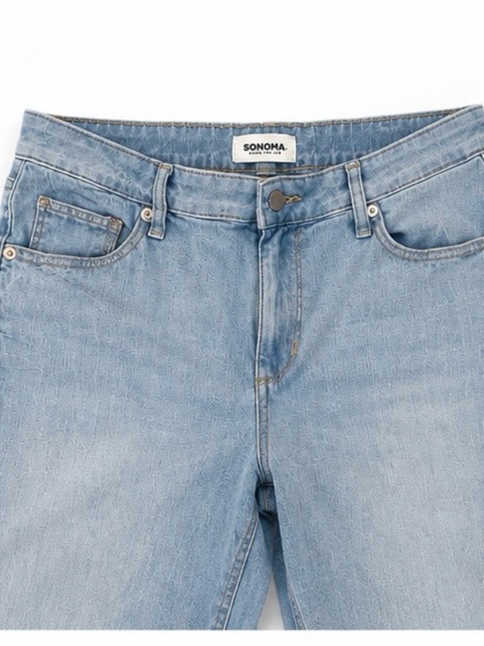 SONOMA Light Wash Wide Leg Cropped Jeans Size 12P - Picture 3 of 7